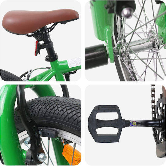 vidaXL 20" Детско Колело BMX Зелено