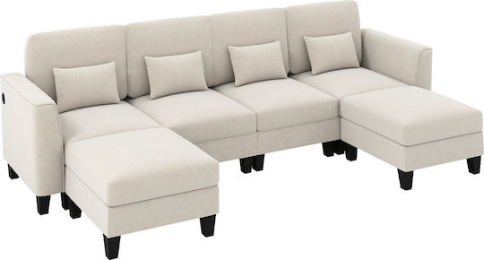 Corner Couch Beige 280x144x84cm