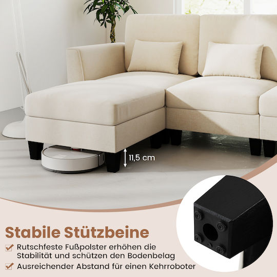 Corner Couch Beige 280x144x84cm