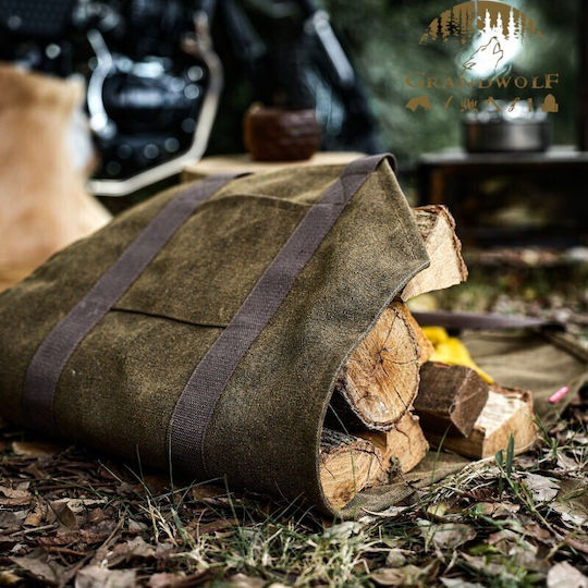 Grandwolf Heavy Duty Canvas Firewood Carrier Large Chaki