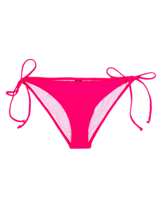 Bikini Slip με Κορδονάκια Φούξια