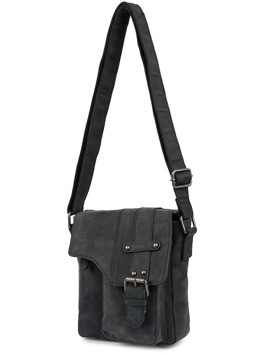 Leder Herren Tasche Bote Schwarz