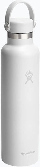 Hydro Flask Standard Flex Cap Bottle Thermos Stainless Steel BPA Free 710ml White