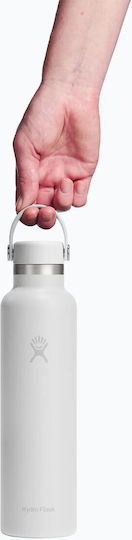 Hydro Flask Standard Flex Cap Bottle Thermos Stainless Steel BPA Free 710ml White