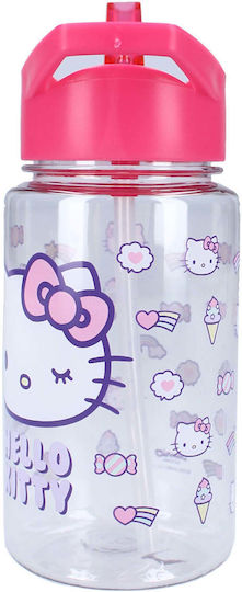 Vadobag Детска Бутилка За Вода Hello Kitty Със Сламка Розова 450ml