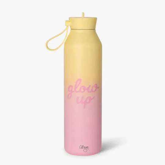 Citron Kids Water Bottle Thermos Stainless Steel with Straw Non Spill Glow Up 750ml