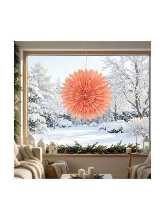 Hanging Decorative Κρεμαστό Στολίδι Αστέρι Χάρτινο Ροζ 3cm