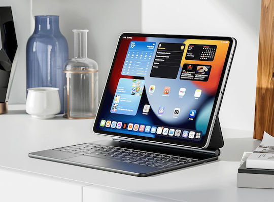 Husă Tastatură Earto Ipad Air 2024 12,9 Inch Dispunere Qwertz Neagră