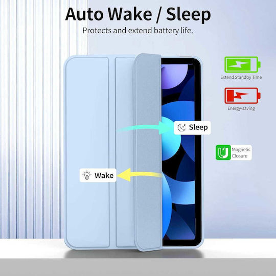 Husă Ipad Air 11 Inch M4 M3 M2 2026-2024 Auto Wake Sleep Ultra Slim Stand TPU Moale – Albastru Gheață