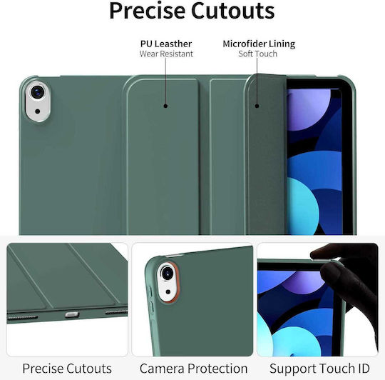 Husă Ipad Air 11 Inch M4 M3 M2 2026-2024 Auto Wake Sleep Ultra Slim Stand Soft Tpu – Verde Marin