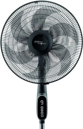 Primo S1684 Ανεμιστήρας Ορθοστάτης 40W Διαμέτρου 40.64cm με Τηλεχειριστήριο Μαύρος