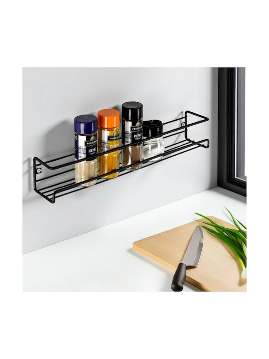 Vilde Wall Metal Shelf 40x6.5x6.5cm 3 Pieces Black