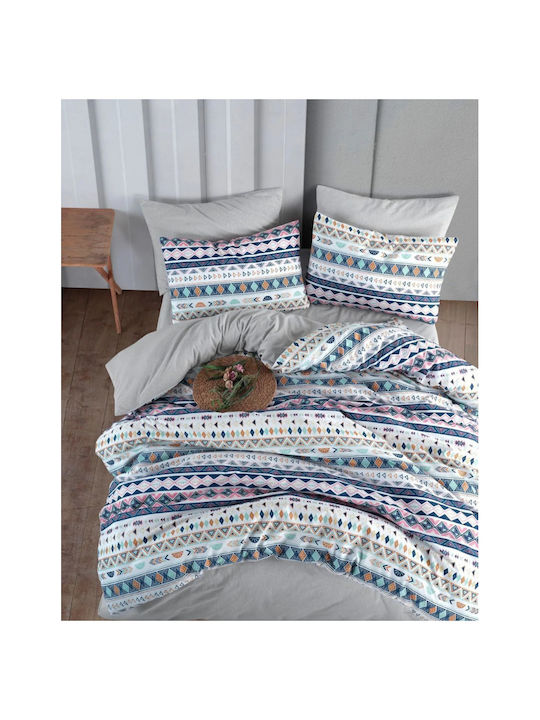 SteweHome Cotton Double Duvet Cover 200x220 Blue1