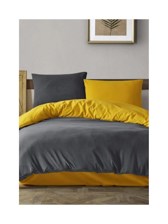 SteweHome Cotton Double Duvet Cover 200x220 Yellow