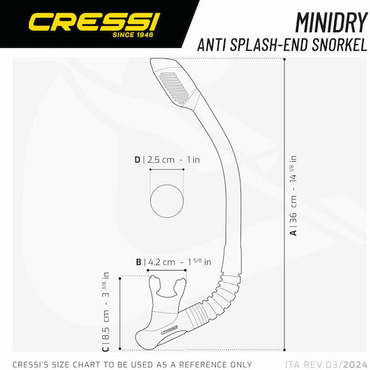 Cressi Snorkel Kids Mini Dry Transparent Pink