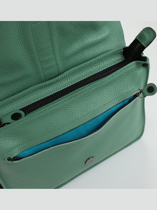Leather Women's Shoulder Bag Green