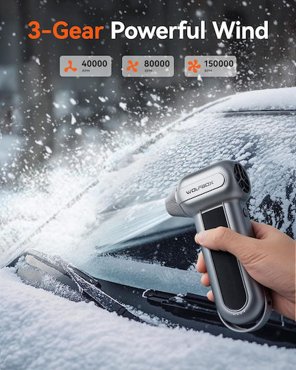 Wolfbox Mf100 Suflantă de Mână Electrică 3 Trepte de Viteză 5 Capete de Duze Incluse 150000 Rotații pe Minută la Putere Maximă Potrivită pentru Curățarea Tastaturilor Mașinilor Acasă Exterior