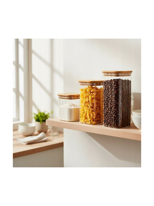 Vilde Vase Für Kaffee / Nudeln Mit Deckel Glas Transparent 1100ml