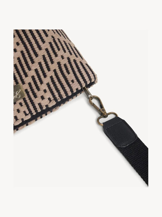 Fabric Women's Handbag Brown