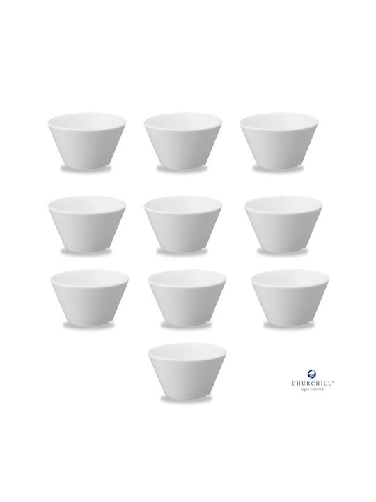 Churchill 1795 Bit On The Side Serving Bowls For Dip Round Porcelain With Diameter 8cm 10 Pieces