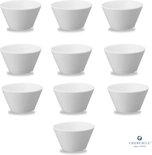 Churchill 1795 Bit On The Side Serving Bowls For Dip Round Porcelain With Diameter 8cm 10 Pieces