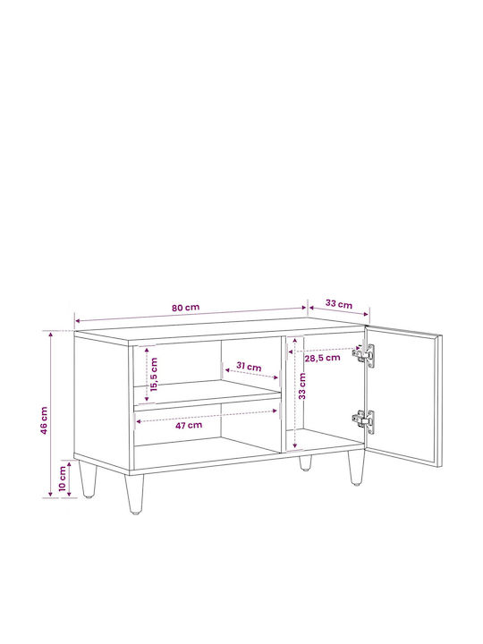 TV-Möbel Braun M80xP31.5xH46cm
