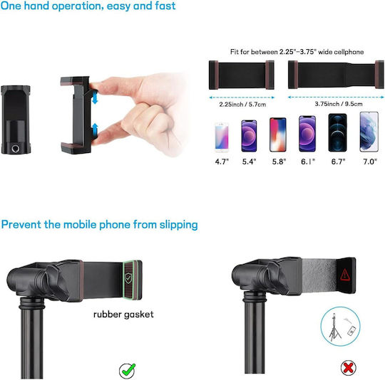 Victiv Telecomandă Pentru Trepied Compact Înălțime 172 Cm Rotire 360° Smartphone-uri Camere