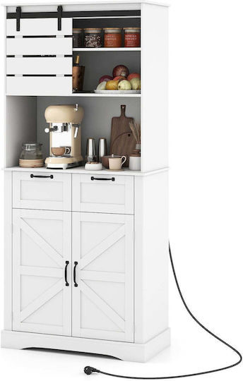 Kitchen Tall Cupboard White 180x40x80cm