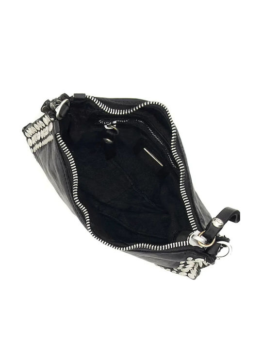 Leder Damen Handtasche Schulter Schwarz