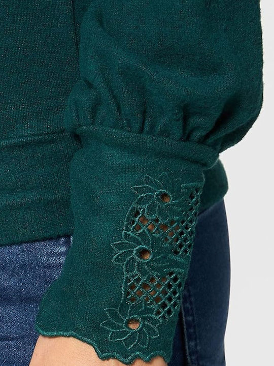 Γυναικείο Μακρυμάνικο Πουλόβερ Floral Green
