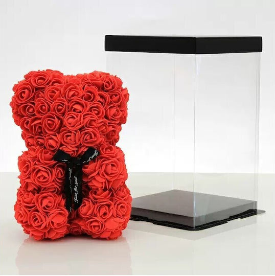 Teddy Bear Artificial Roses Box 25cm Red Teddy Bear Artificial Roses Box 25cm Red