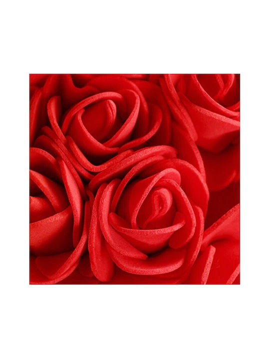 Teddy Bear Artificial Roses Box 25cm Red