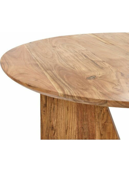 Berwyn 2168 Round Extendable Table Made of Solid Wood Light Wood Color 79x79cm