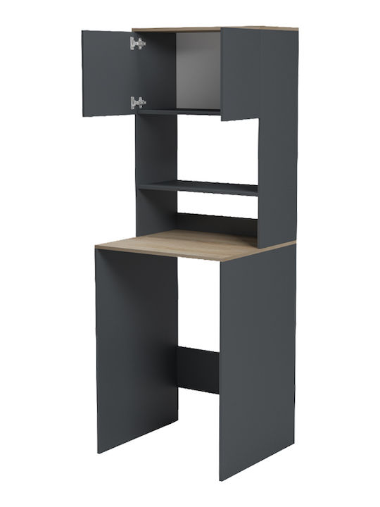 Desk Chaxe Wooden with Bookcase Anthracite-Sonoma 65x32.5x183.6cm