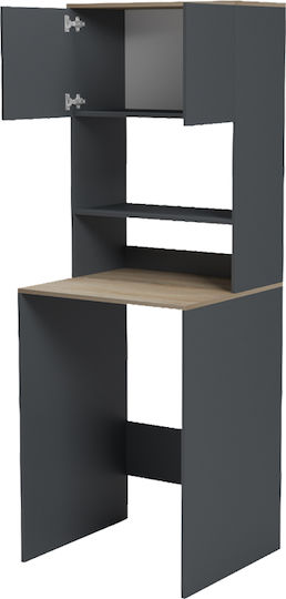 Γραφείο Chaxe με Βιβλιοθήκη 65x32.5x183.6εκ. Ανθρακί-sonoma