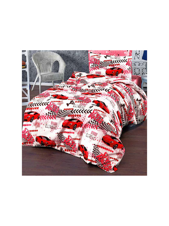 SteweHome Set Kids Single Duvet Cover With Pillowcase White 100x200cm