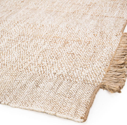 Royal Carpet Wohnzimmer Teppich Handgefertigt Sommer aus Jute 200x300cm Bleach