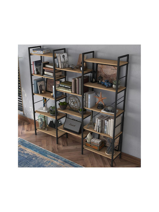 Metal Wall Bookcase Brown 172x30cm