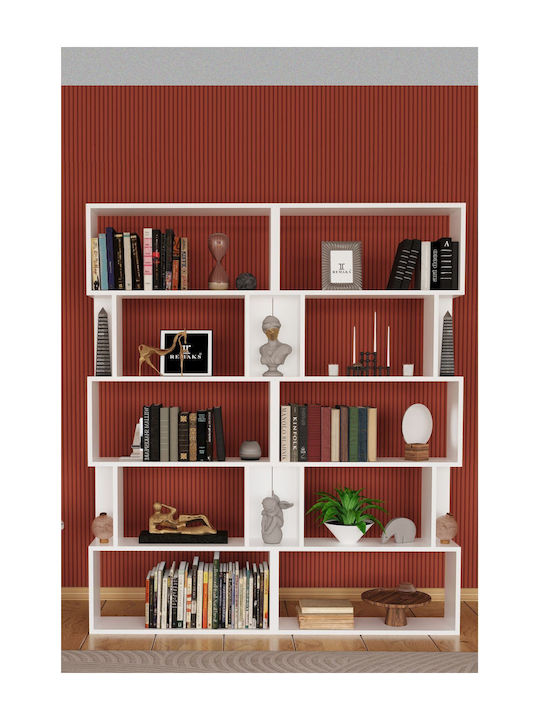 Floor Bookcase Wooden White 175x120x20cm