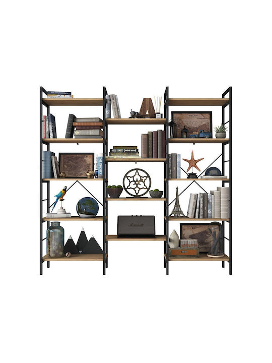 Metal Wall Bookcase Brown 172x30cm