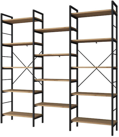 Metal Wall Bookcase Brown 172x30cm