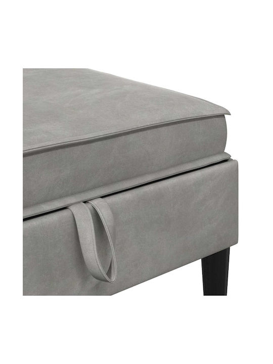 Living Room Stools With Storage Space Upholstered In Light Gray Velvet