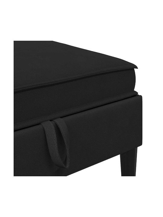 Living Room Stools With Storage Space Upholstered In Black Velvet