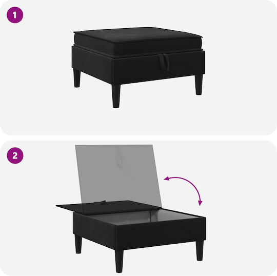 vidaXL Hocker Für Das Wohnzimmer Mit Stauraum Mit Samt Schwarz