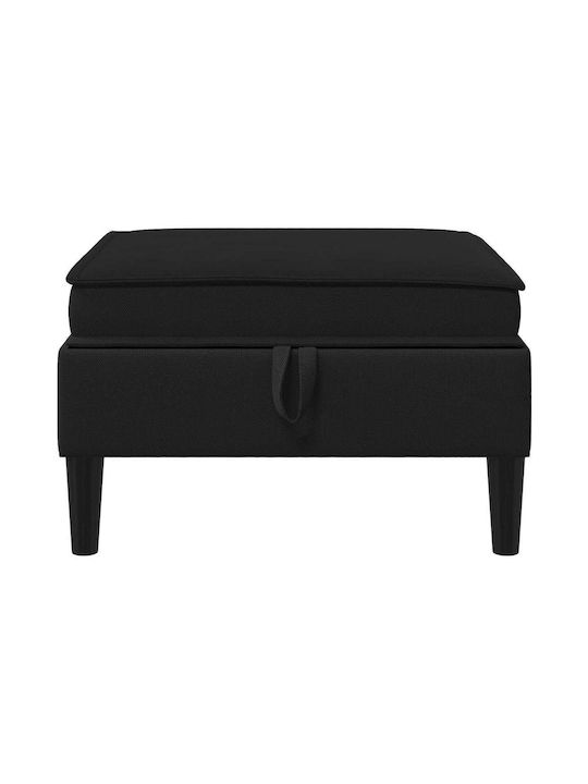 Living Room Stools With Storage Space Upholstered In Black Velvet
