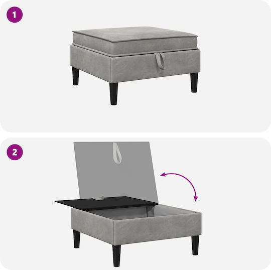 vidaXL Hocker Für Das Wohnzimmer Mit Stauraum Mit Samt Offen Grau