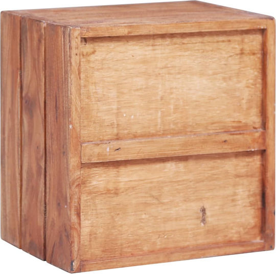 Bedside Table Made of Solid Wood Beige 35x25x35cm