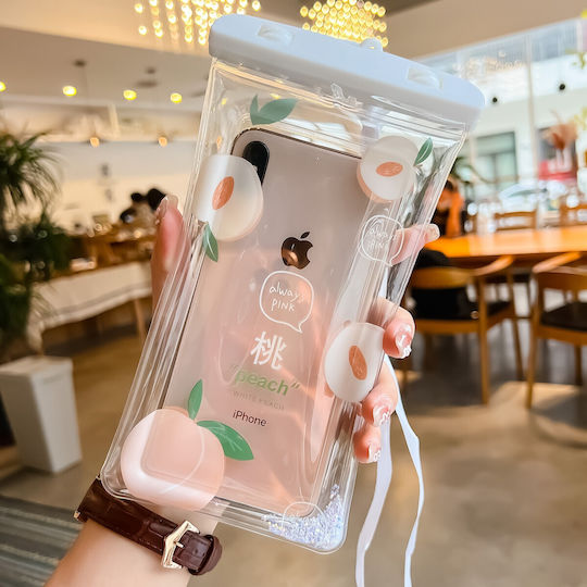 Glitter Kids Waterproof Underwater Case Alista Home Snowproof Universal Cord Phone Documents Peach White