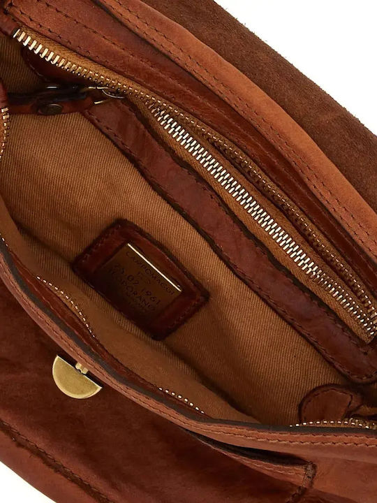 Leder Damen Schultertasche Tabac