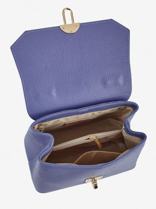 Leather Women's Shoulder Bag Blue